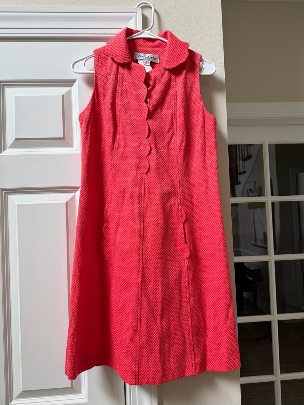 Susan Bristol Coral Textured Collar Dress